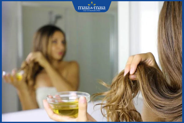 thoa dầu thầu dầu lên tóc