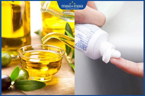 kem đánh răng và dầu oliu xoá mụn bọc