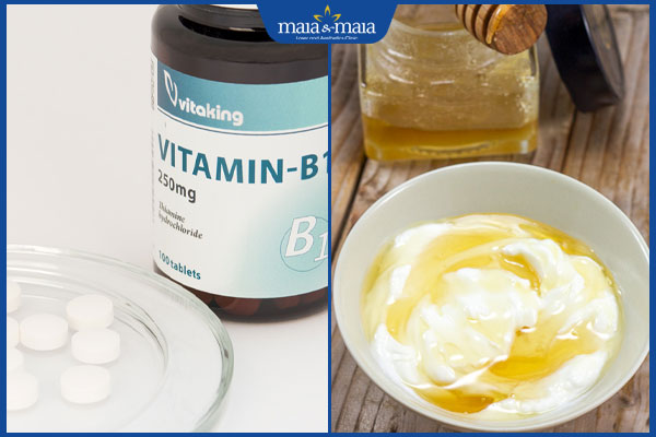 vitamin b1, sữa chua và mật ong trị nám