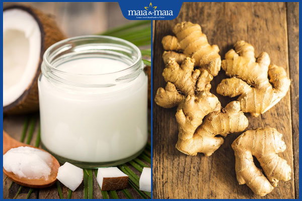 dầu dừa và gừng