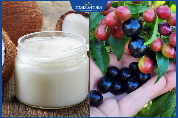 dầu dừa và hạt cà ri