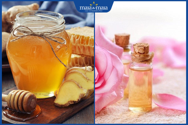 gừng mật ong nước hoa hồng