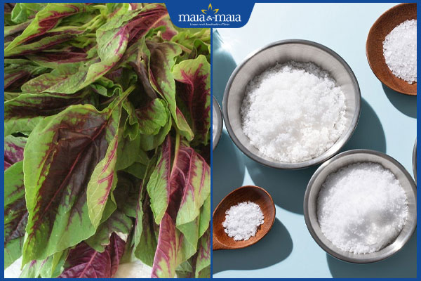 rau dền và muối