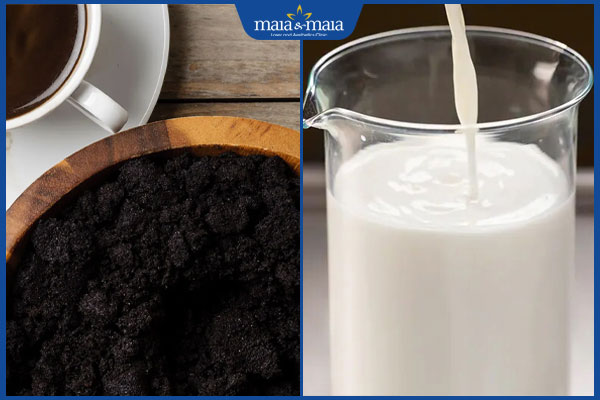 bã cà phê và sữa tươi