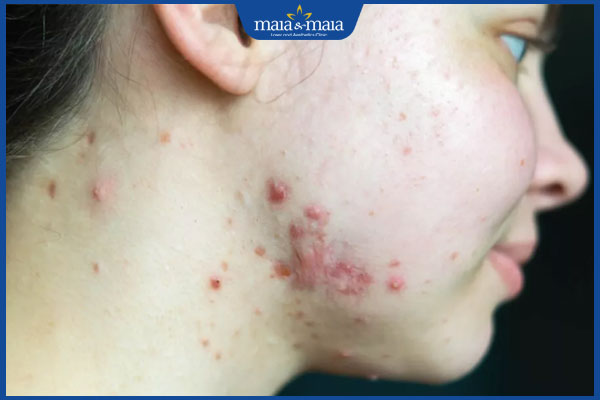 biến chứng mụn ở cổ