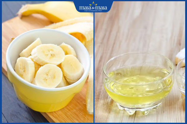 chuối và lòng trắng trứng