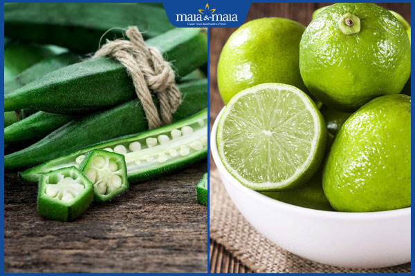 đậu bắp và chanh