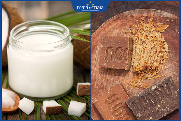 dầu dừa và đường thô