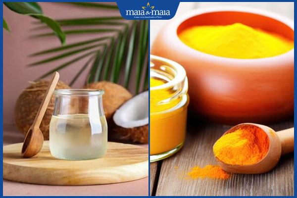 dầu dừa và nghệ