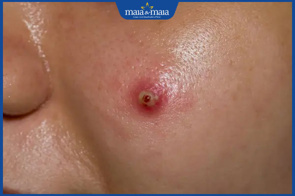 dấu hiệu mụn nhọt đang nhiễm trùng