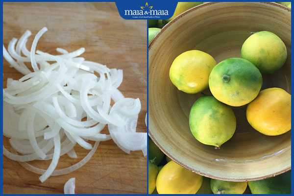 hành tây và chanh