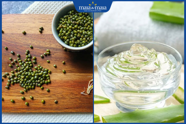 Tổng hợp 8 cách trị mụn bằng đậu xanh nhất định phải thử 5 hạt đậu xanh và gel nha đam