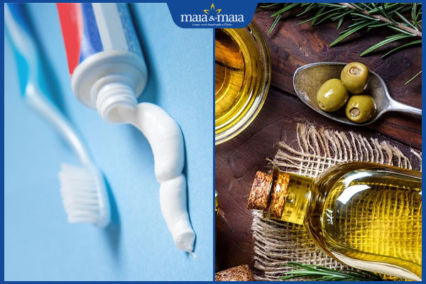 Chia sẻ 6 bí quyết trị mụn bằng kem đánh răng tại nhà 5 kem đánh răng và dầu oliu