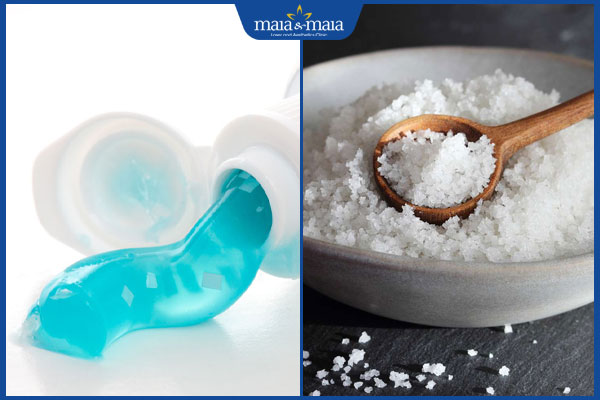 kem đánh răng và muối