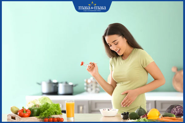 mẹ bầu ăn rau xanh