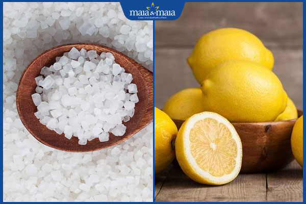 muối biển và chanh
