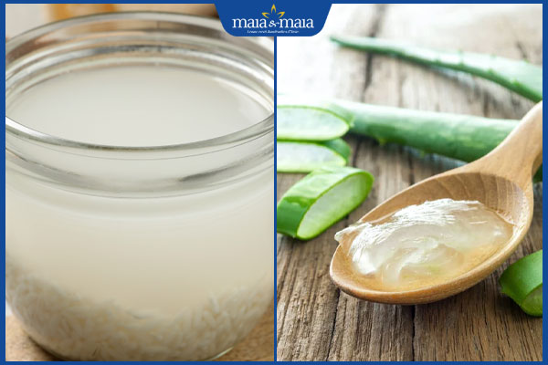 nước vo gạo và nha đam