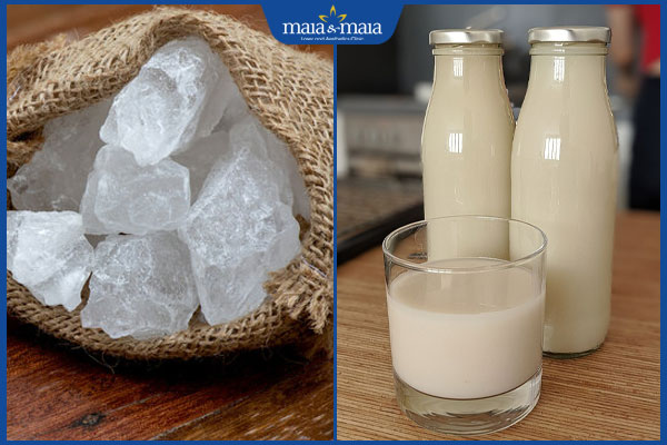 phèn chua và sữa tươi