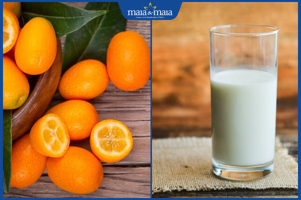 quất và sữa tươi