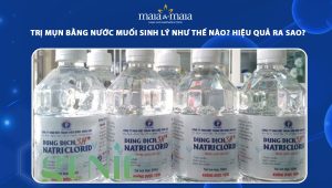 trị mụn bằng nước muối sinh lý