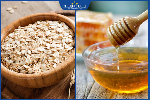yến mạch và mật ong