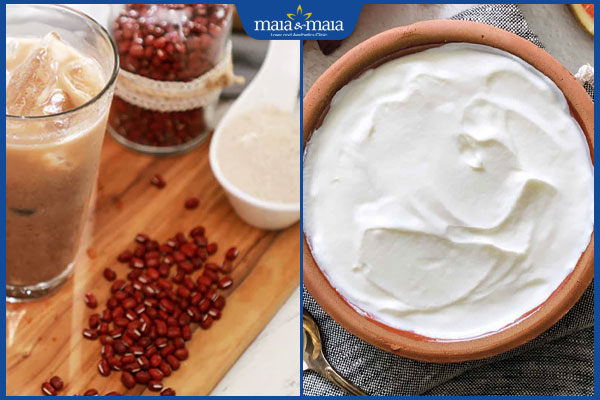 đậu đỏ và sữa chua