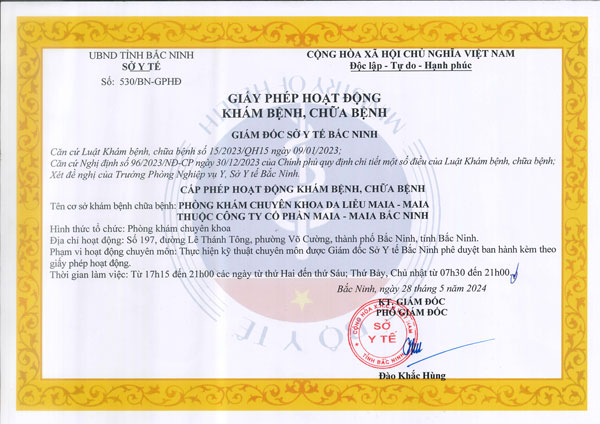 Maia&Maia - Thủ tục pháp lý minh bạch đảm bảo chất lượng an toàn 4 giấy phép hoạt động phòng khám Bắc Ninh
