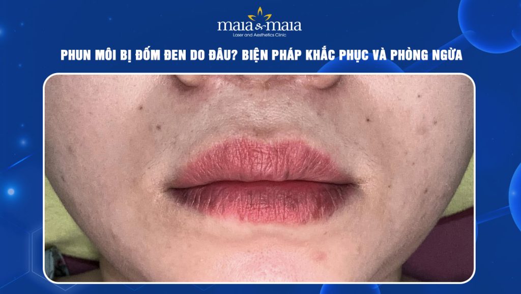 phun môi bị đốm đen