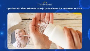 cạo lông mặt bằng phấn rôm