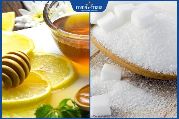 chanh mật ong và đường