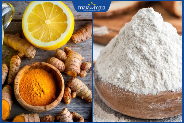 chanh nghệ và bột mì