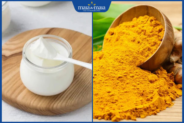 sữa chua bột nghệ