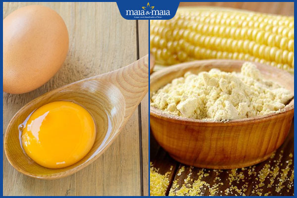 trứng gà và bột ngô