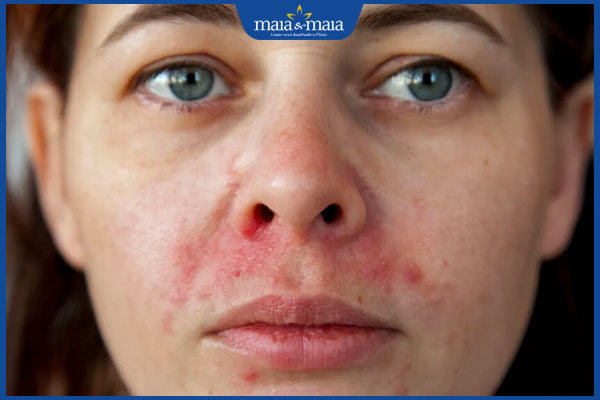 kích ứng ria mép