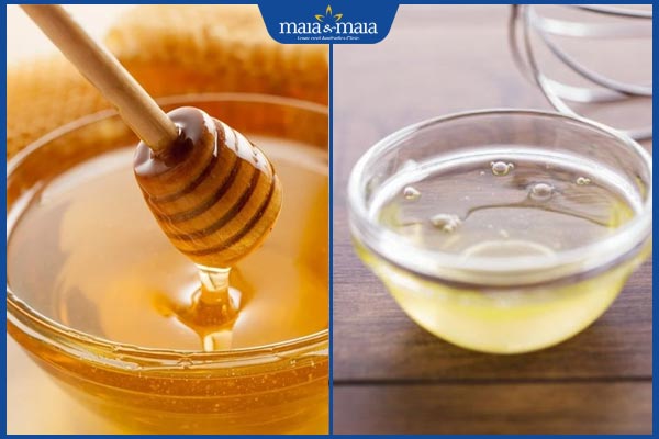 mật ong và lòng trắng trứng