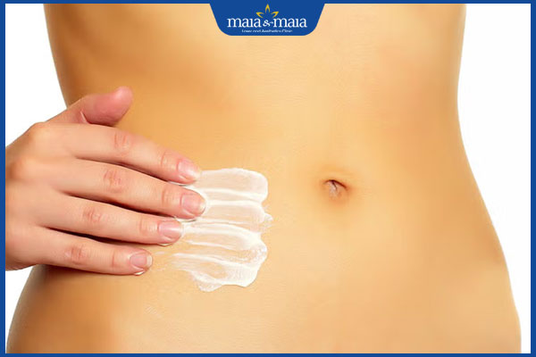 tẩy lông bụng bằng kem