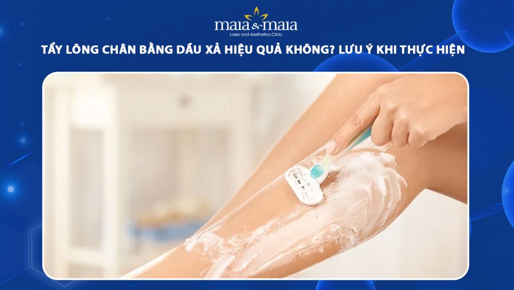 tẩy lông chân bằng dầu xả
