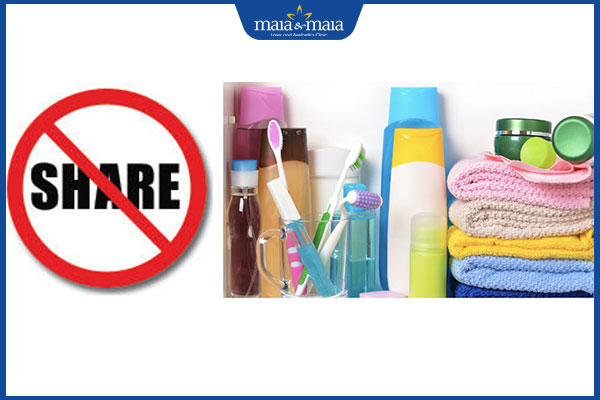không dùng chung đồ cá nhân