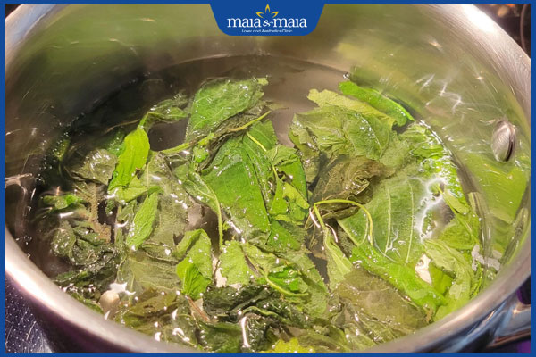 xông hơi lá kinh giới