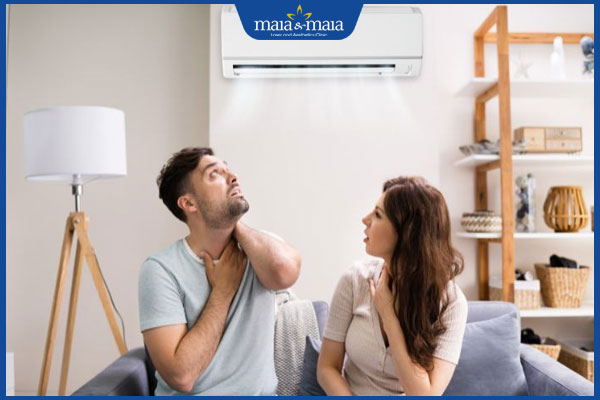 ngồi dưới điều hòa