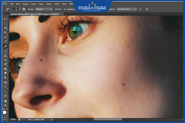 chỉnh nốt ruồi trong photoshop