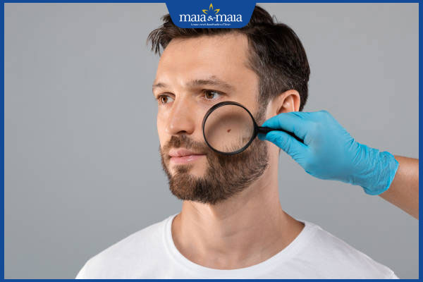 nốt ruồi ở mặt đàn ông