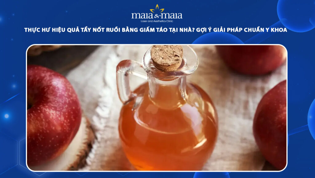 tẩy nốt ruồi bằng giấm táo