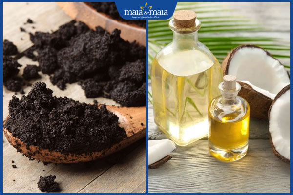 bã cà phê và dầu dừa