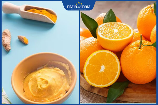 bột nghệ và cam