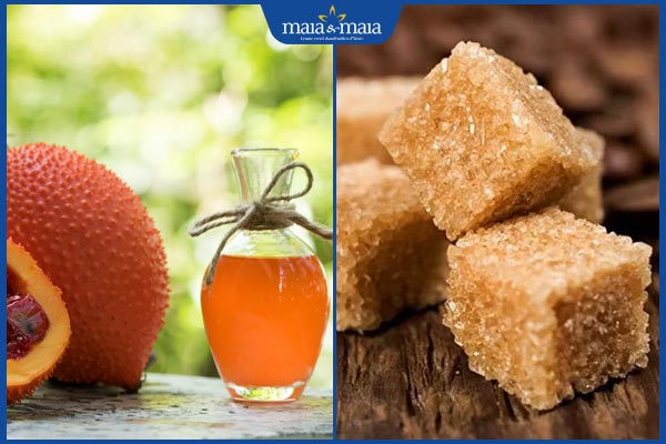 Trị thâm môi bằng dầu gấc có hiệu quả không? 4 dầu gấc và đường nâu