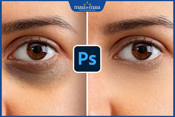 hiệu quả xóa quầng thâm trong photoshop