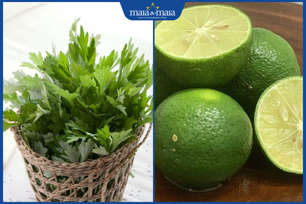 ngải cứu và chanh