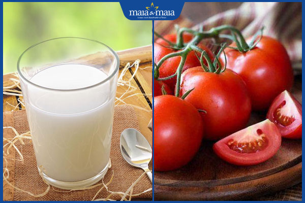 Bật mí 6 mẹo trị thâm mắt bằng sữa tươi đơn giản bất ngờ 4 sữa tươi và cà chua