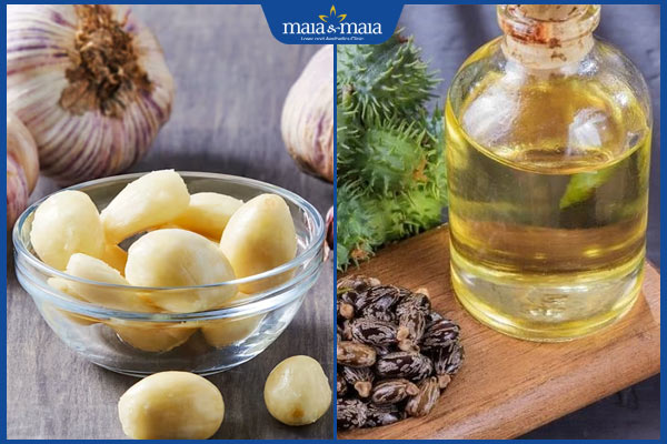 tỏi và tinh dầu thầu dầu